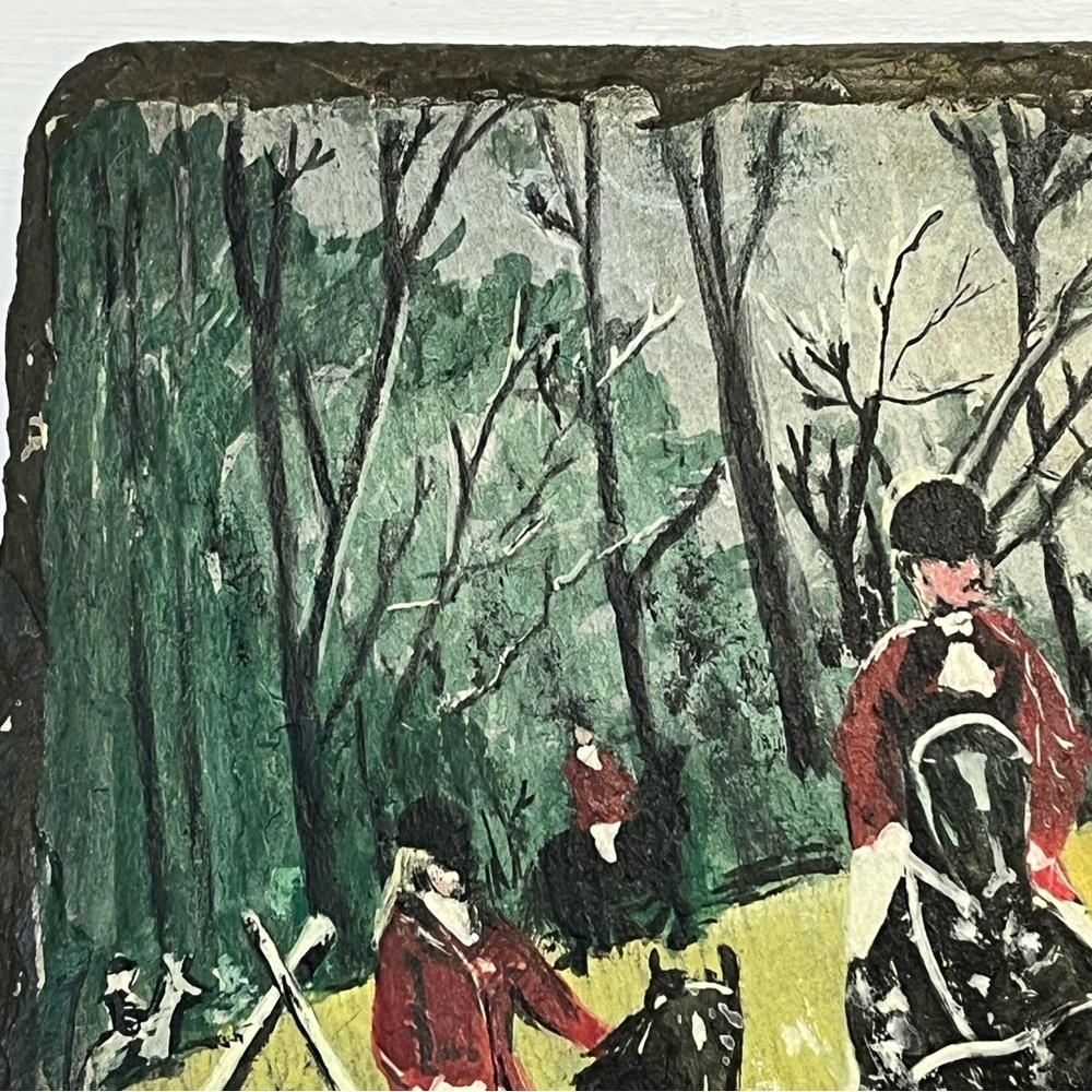 Original Equestrian Art Painted on Slate - Picture 3 of 12
